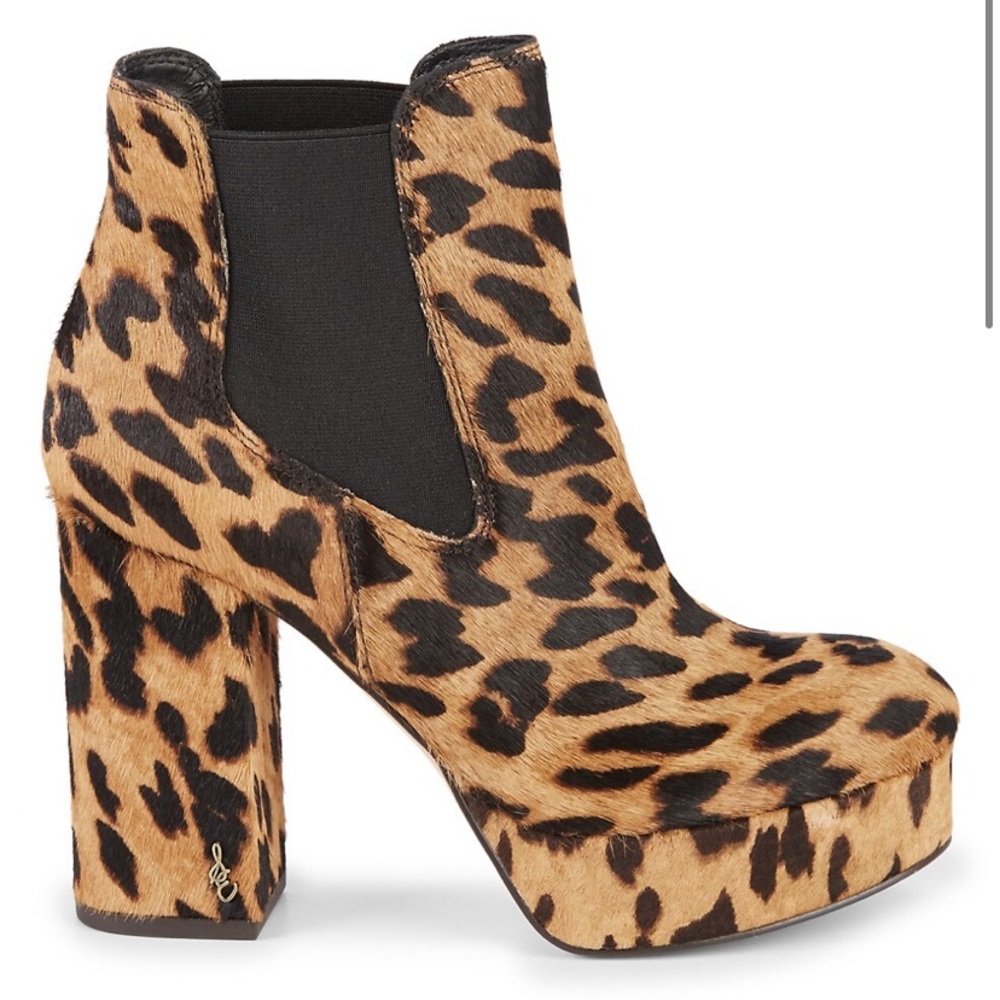 Sam Edelman Leopard-Print Calf Hair Chelsea Boots